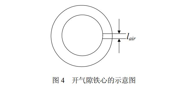 铁芯开气隙电流互感器暂态特性仿真(上) 开气隙铁芯的示意图